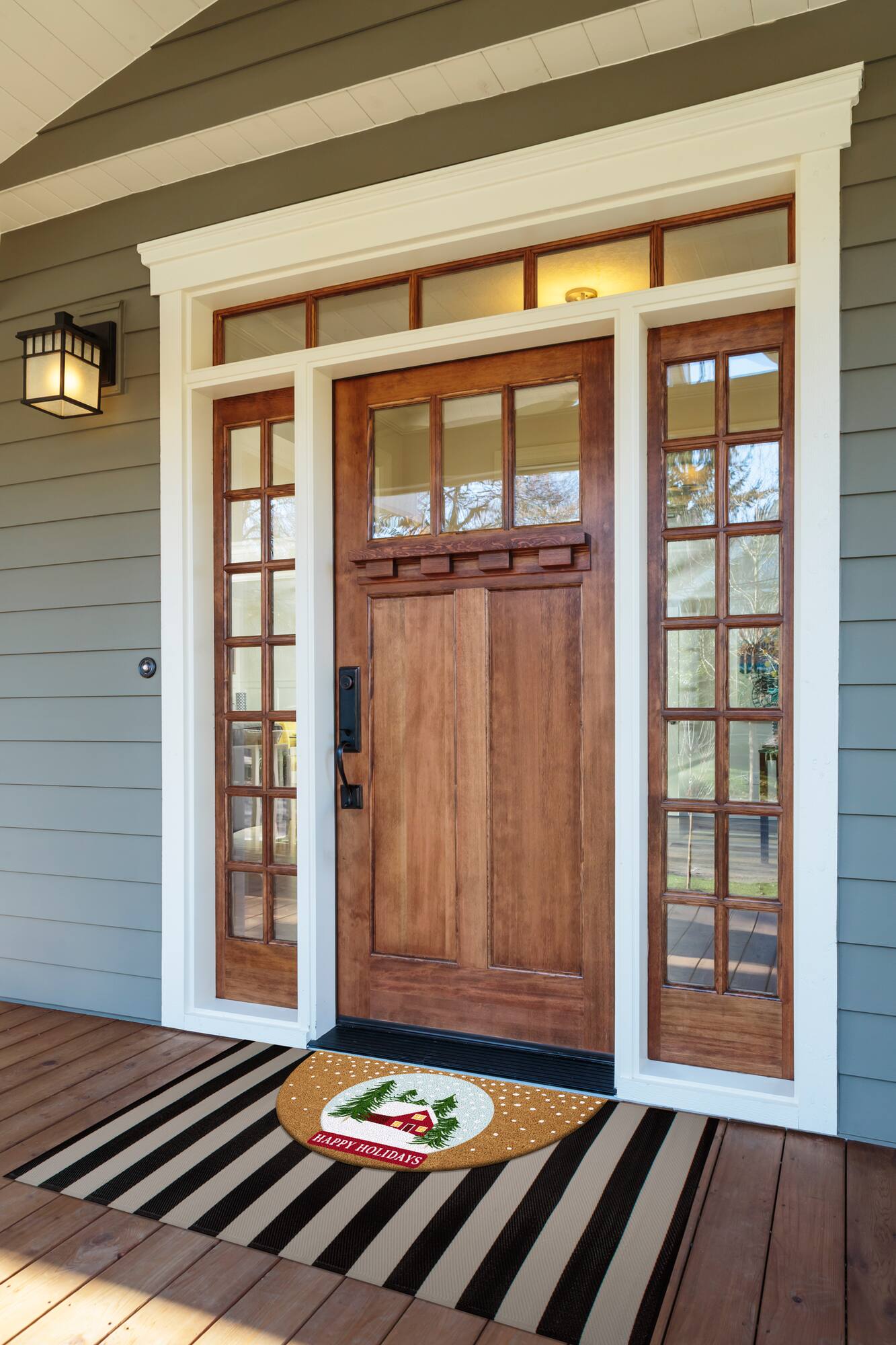 DII® Happy Holidays Snowglobe Doormat